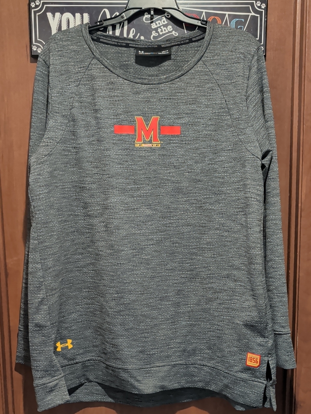 Under Armour Cold Gear Gray Heather Maryland Terrapins Long Sleeve Sweatshirt
